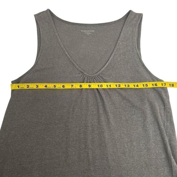 Eileen Fisher Womens 100% Linen V-Neck Knit Tank Top Gray Size Petite Medium - Picture 7 of 16